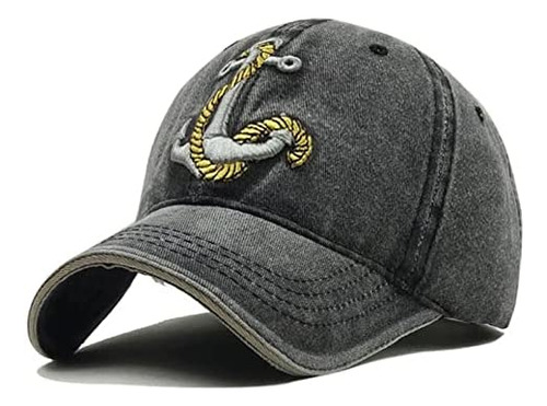 Gorra De Béisbol Con Ancla Bordada 2 Pc, Gorra Retro De Capi