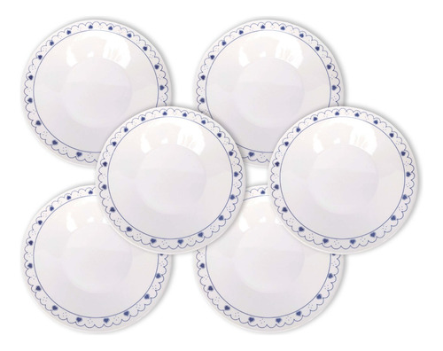 Set X6 Platos Playo 24cm Shonos Porcelana Oxford Vajilla Bz3