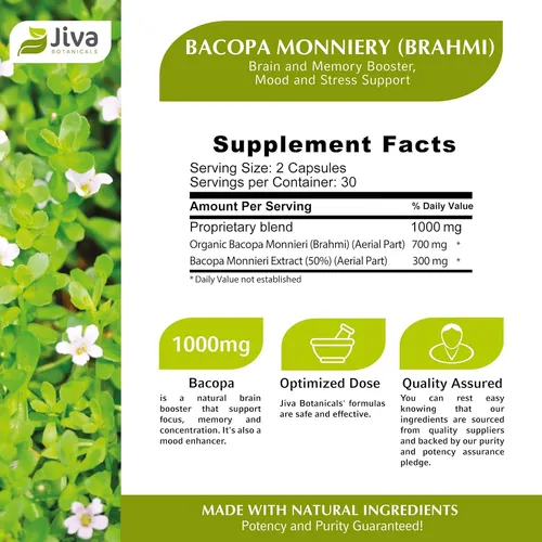 Suplemento Cápsulas De Bacopa Monn - Unidad a $3282