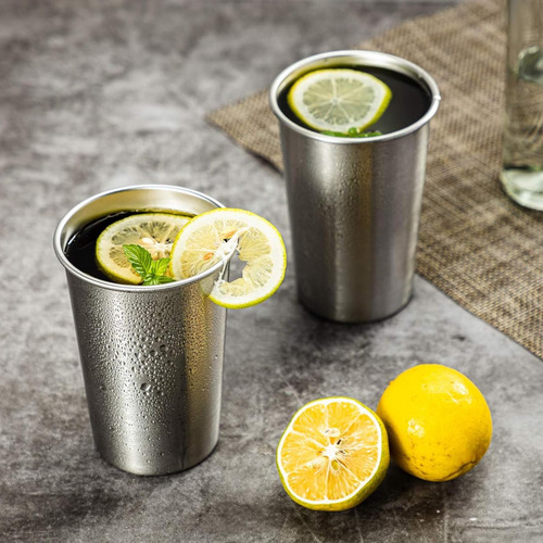 Vasos De Acero Inoxidable Apilable 500ml 5 Pzs Para