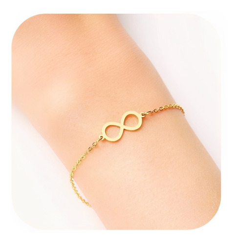 Pulsera Infinito Plata Enchapado Oro Amarillo 18k Regalo