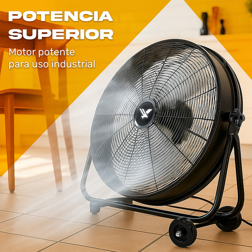 Ventilador Industrial Gutstark Metalico Piso 180w 2 Velocidades 30' Cantidad de aspas 3 Estructura Negro Aspas Plateadas Diámetro 67 cm Frecuencia 60 Hz Material de las aspas Metal