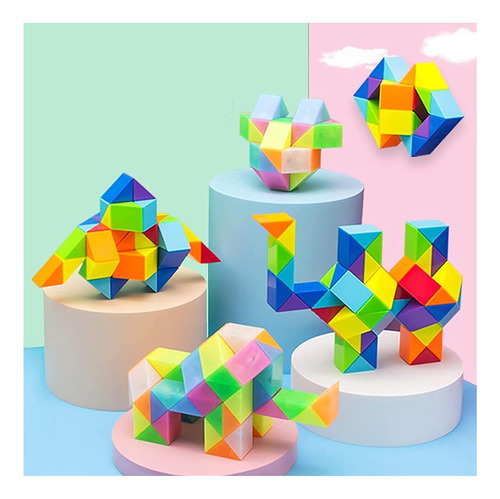 Rompecabezas Snake Fidget Toy Cube Twist, 24 Cuñas, Gran