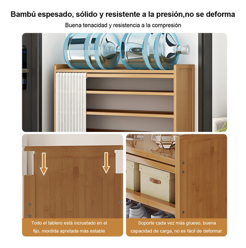 Zapatera Moderna Madera 7capas Entrada Con Cortina 70cm Marrón