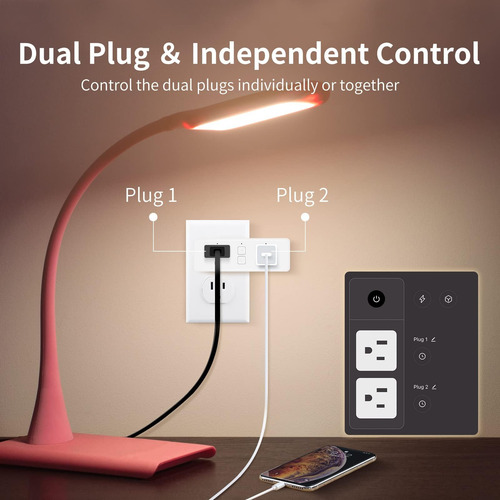 Junlit Enchufe Inteligente Dual, Extensor De Salida Wifi De