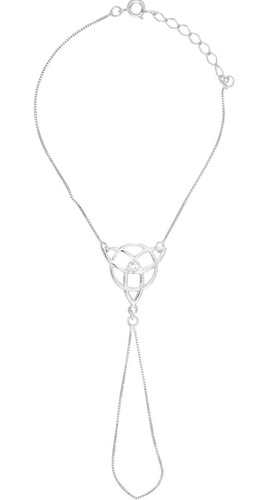 Pulseira-anel Triskle Com Strass - Sunshine Cristais Cor Prateado