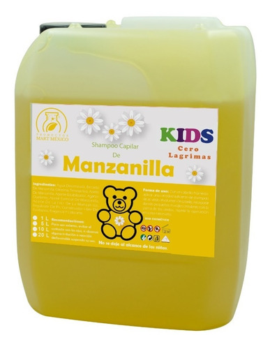 Shampoo Capilar Manzanilla Kids Libre De Lágrimas 10 Litros