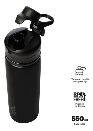 Totto Botella Con Capacidad De 550 Ml Nam - A Negro