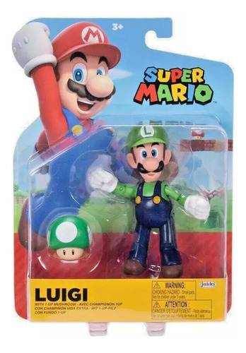 Genial Figura Luigi Con 1 Up De Super Mario Bros Jakks