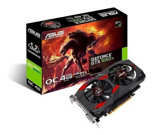 Imagem 1 de 5 de Placa Vídeo Asus Geforce Gtx 1050 Ti Oc Cerberus 4gb Gddr5