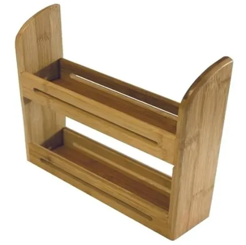 Especiero De Madera Bambú De Mesada O Pared 26x26x5