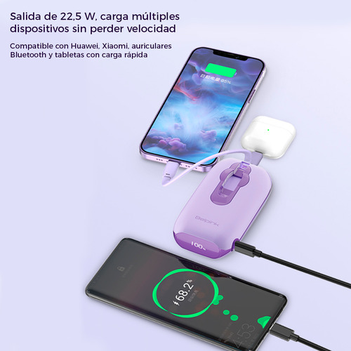 Power Bank 10 000 Mah Batería Portatil Para iPhone Y Tipo C