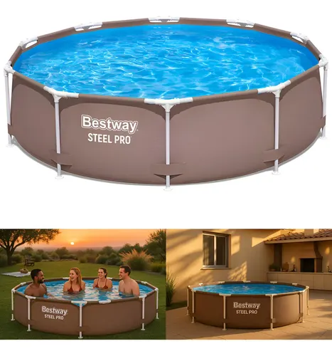 Piscina Estruturada Prestige 6.473l Bestway Circular 366m Cor Marrom Liso