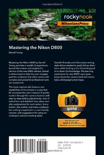 Mastering The Nikon D800 (the Mastering Camera Guide Series, De Young, Darrell., Vol. 1. Editorial Rocky Nook, Tapa Blanda En Inglés, 2012