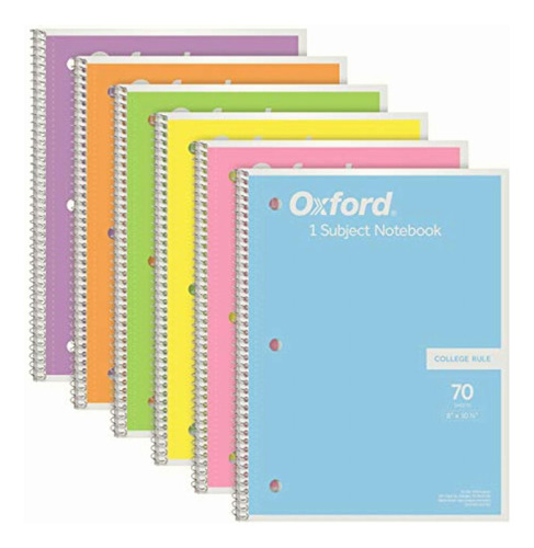 Oxford Cuaderno Espiral De 6 Unidades, 1 Materia, Papel De