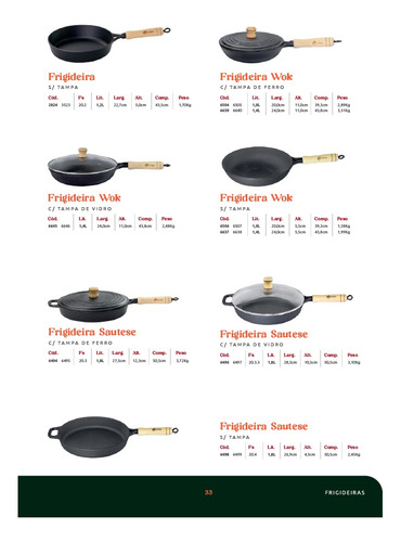 Frigideira Sauteuse Ferro 26 Cm Tampa De Ferro Santana