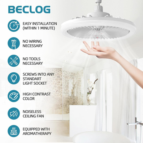 Ventilador De Techo Foco Con Luz Y Control Remoto 10 PuLG