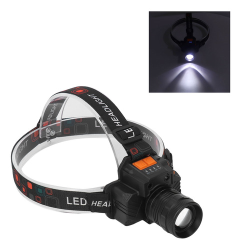 Linterna Frontal Recargable Usb De 1500 Lúmenes, 3 Modos