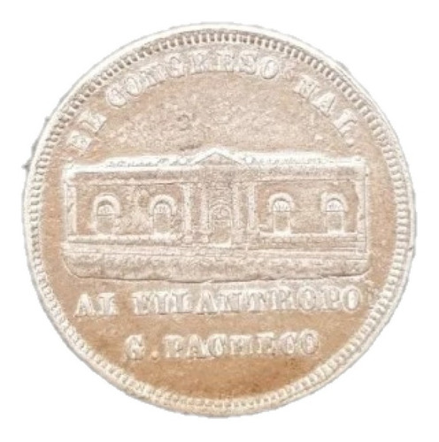 Antigua Medalla Manicomio De Sucre. 1884. 51752