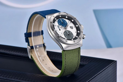 Reloj Hombre Rollstimi Pagani Desing Rt-7932 V Cuarzo Crono Azul Marino Y Verde Plateado Blanco