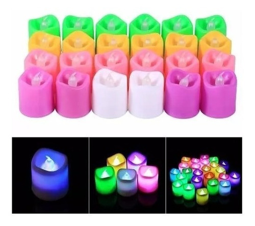 Set 24 Unidades Velas Led Con Luz