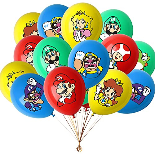 Set 48 Globos De Látex Rekcopu De Super Mario Bros Para