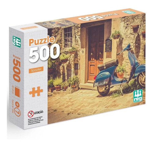 Jogo Quebra Cabeça 500 Pçs Puzzle Paisagem Scooter 60x40cm