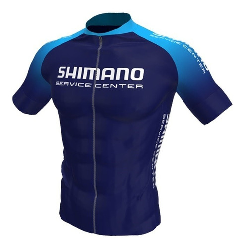 Imagem 1 de 2 de Camisa Ciclismo Shimano Service Center Azul Escuro E Claro