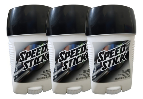Pack X3 Desodorante Speed Stick Barra Classic 50g Fragancia Neutral