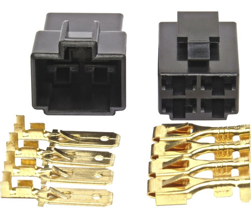 Conector 4 Vias Com Terminais Engate Rapido C/10