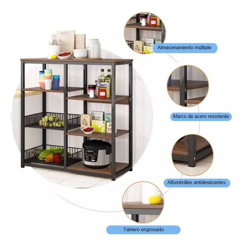 Armario Multiusos Mueble De Multicapa Para Cocina Estantes Blanco
