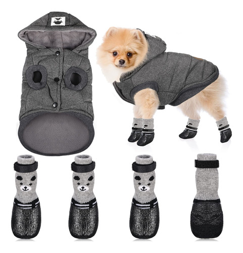 Abrigo De Perro Con Capucha Y Botas Zapatos, Impermeables