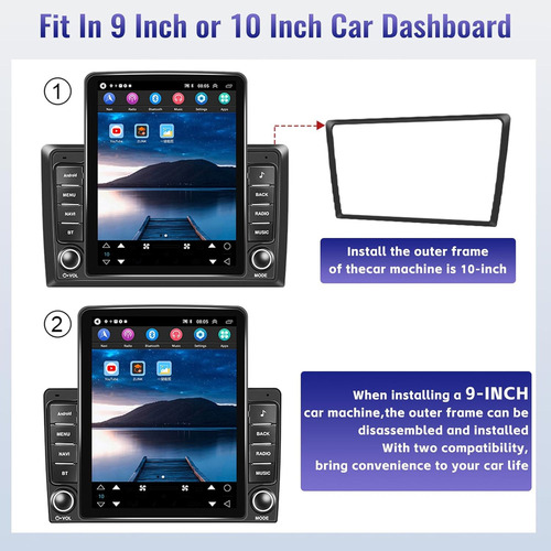 Estéreo De Coche Android Doble Din Inalámbrico Apple Carplay