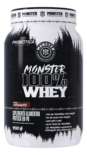 Probiótica Monster 100% Whey Protein 900g 31g Proteina