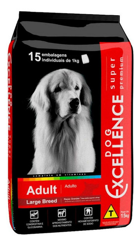 Ração Dog Excellence Super Premium Cães Adulto Grande 15kg