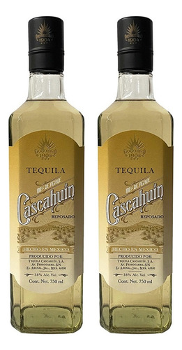 Dos Botellas Tequila Artesanal Cascahuín Reposado 750 Ml