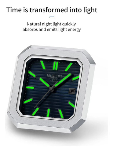Reloj de cuarzo clásico cuadrado Nibosi 2689 para hombre
