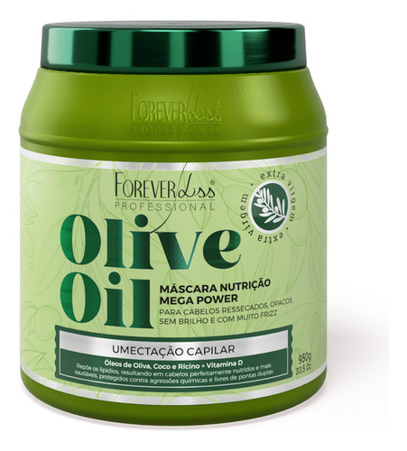 Máscara De Umectação Capilar Olive Oil 950g Forever Liss