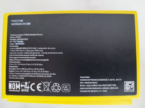 Xiaomi Poco M6 Dual Sim 256 Gb Violeta 8 Gb Ram (Usado)