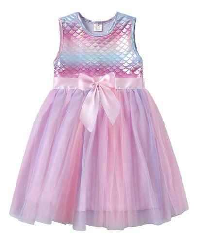 Imagen 1 de 4 de Vestido Sirena Niña