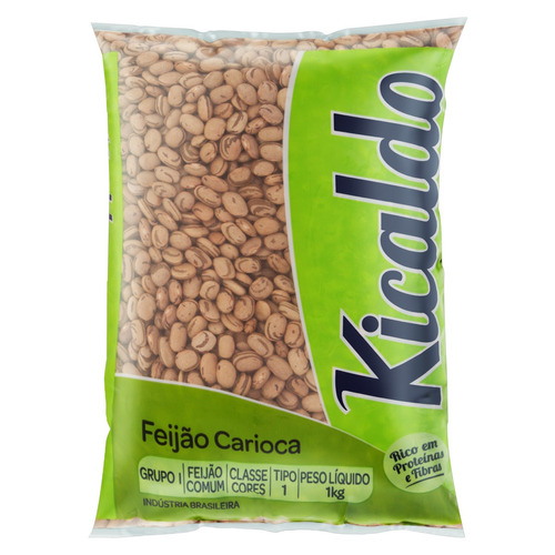 Imagem 1 de 4 de Feijão carioca cores Kicaldo em pacote sem glúten 1 kg