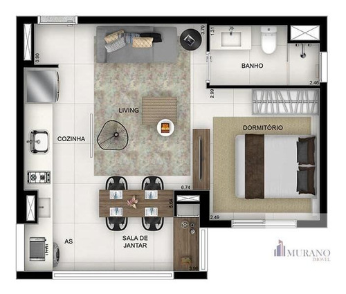 Apartamento Para Venda Em São Paulo, Brás, 1 Dormitório, 1 Banheiro - Bras40dom_1-1765939