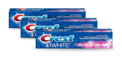 Crest 3d White Brilliant Fresh Pasta Dental 100 Ml, 3 Unidad