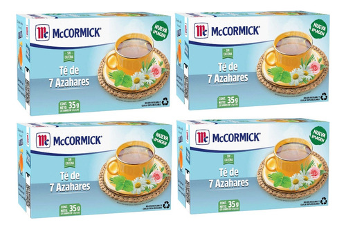 Té 7 Azahares Mccormick 25 Sobres Paquete C/4 Cajas