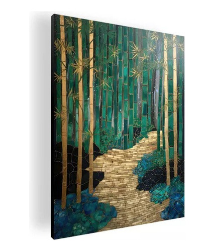 Cuadro Decorativo Mural Bosque Bambú Abstracto 60x84 Cm