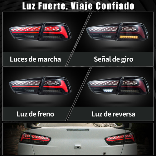 Calaveras Traseras Para Mitsubishi Lancer Y Evo X 2008-2021