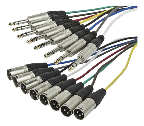 Cable Trs Macho De 8 Canales De 1/4 Pulgadas A Xlr Macho Ser