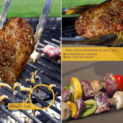 Y 10 Alfombrillas De Teflón For Cocinar A La Parrilla,