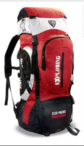 Mochila Camping Trilhas Viagem Impermeavel 70l Clio Mc5386 Cor Vermelho Desenho do tecido Desenhos