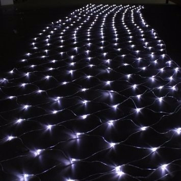 Imagen 7 de 10 de Red De Luces Led Blanca Fria 150 X 150cm Navidad Casamientos